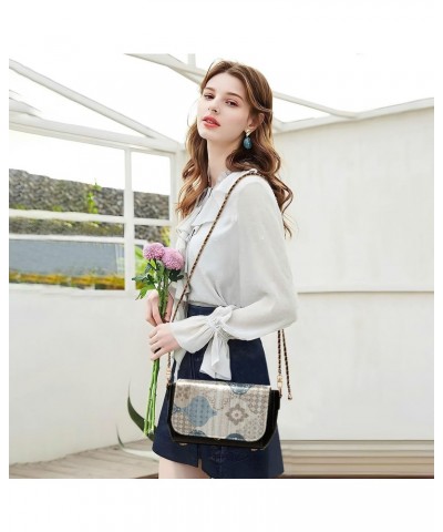 Crossbody Handbag Vintage Woven Rug PU Leather Shoulder Bag Sturdy Travel Pouch Compact Chic Bag for Women Everyday Use Holid...