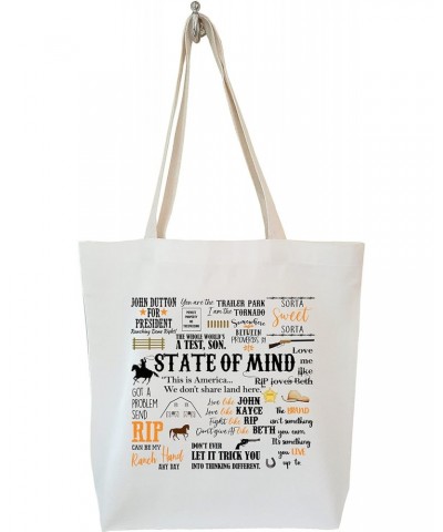 State Of Mind Rip Quotes Bag Calico Tote Bag Gift $16.17 Totes