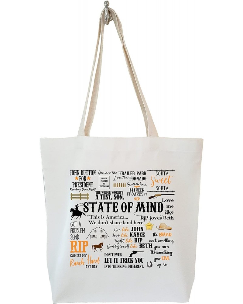 State Of Mind Rip Quotes Bag Calico Tote Bag Gift $16.17 Totes