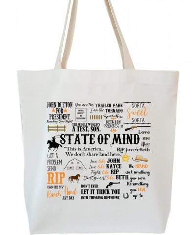 State Of Mind Rip Quotes Bag Calico Tote Bag Gift $16.17 Totes