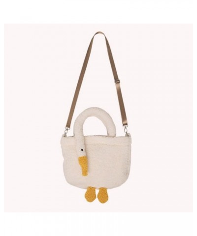 Plush Crossbody Bag Soft Cartoon Goose Female Tote Bags Casual Portable Adjustable Strap Simple Warm for Shopping Style 2 $11...