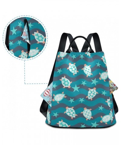 Backpack Purse for Women Fashion Travel Anti-theft Cute Turtles Wave Daypack Casual Shoulder Bag Medium Size $21.80 Backpacks