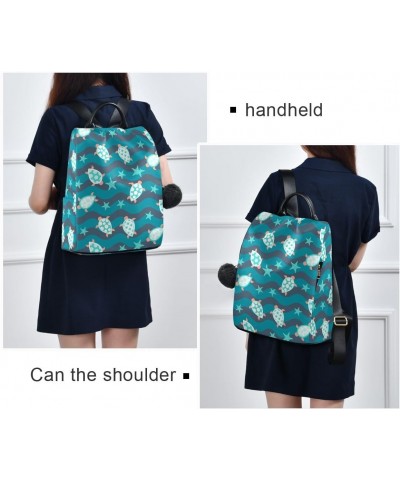 Backpack Purse for Women Fashion Travel Anti-theft Cute Turtles Wave Daypack Casual Shoulder Bag Medium Size $21.80 Backpacks