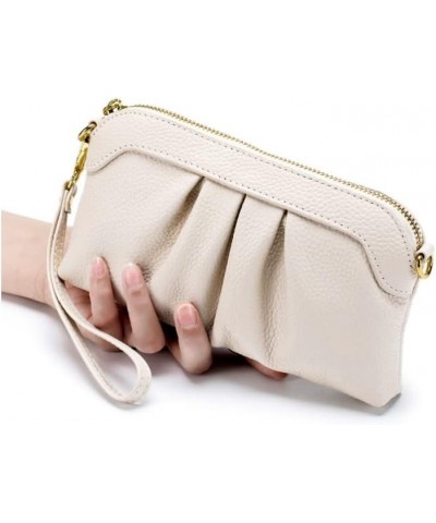 Crossbody Bag for Women Genuine Leather Clutch Wallet Small Size Handbag Ruffle Front Purse Pink $23.93 Totes