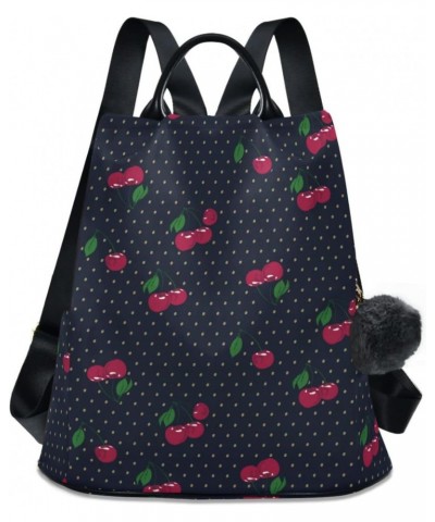 Cute Cherry Polka Dot Backpack Purse for Women Travel Casual Daypack College Bookbag Work Business Ladies Shoulder Bag $18.92...