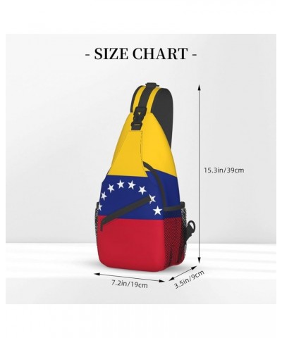 Lightweight Sling Backpack Swedish Flag Print Shoulder Chest Bag Sling Bag Travel Hiking Small Backpack Flag of Venezuela One...