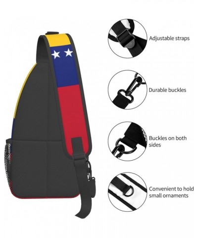 Lightweight Sling Backpack Swedish Flag Print Shoulder Chest Bag Sling Bag Travel Hiking Small Backpack Flag of Venezuela One...