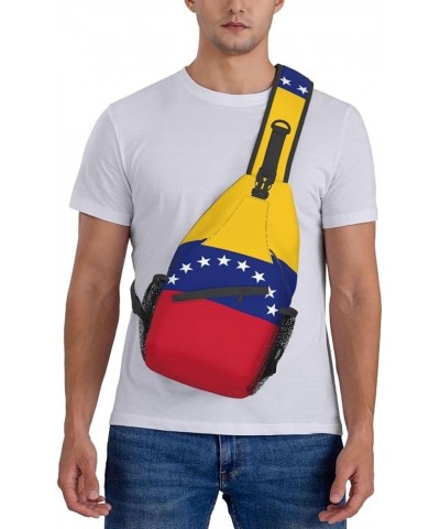 Lightweight Sling Backpack Swedish Flag Print Shoulder Chest Bag Sling Bag Travel Hiking Small Backpack Flag of Venezuela One...