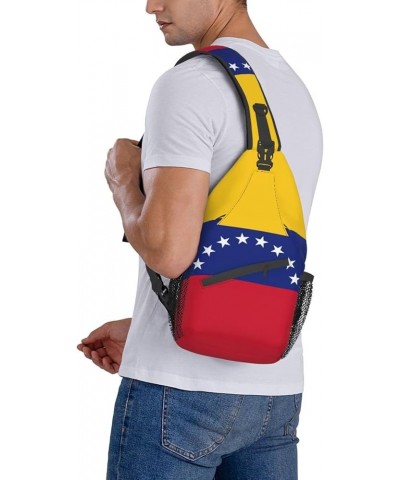 Lightweight Sling Backpack Swedish Flag Print Shoulder Chest Bag Sling Bag Travel Hiking Small Backpack Flag of Venezuela One...