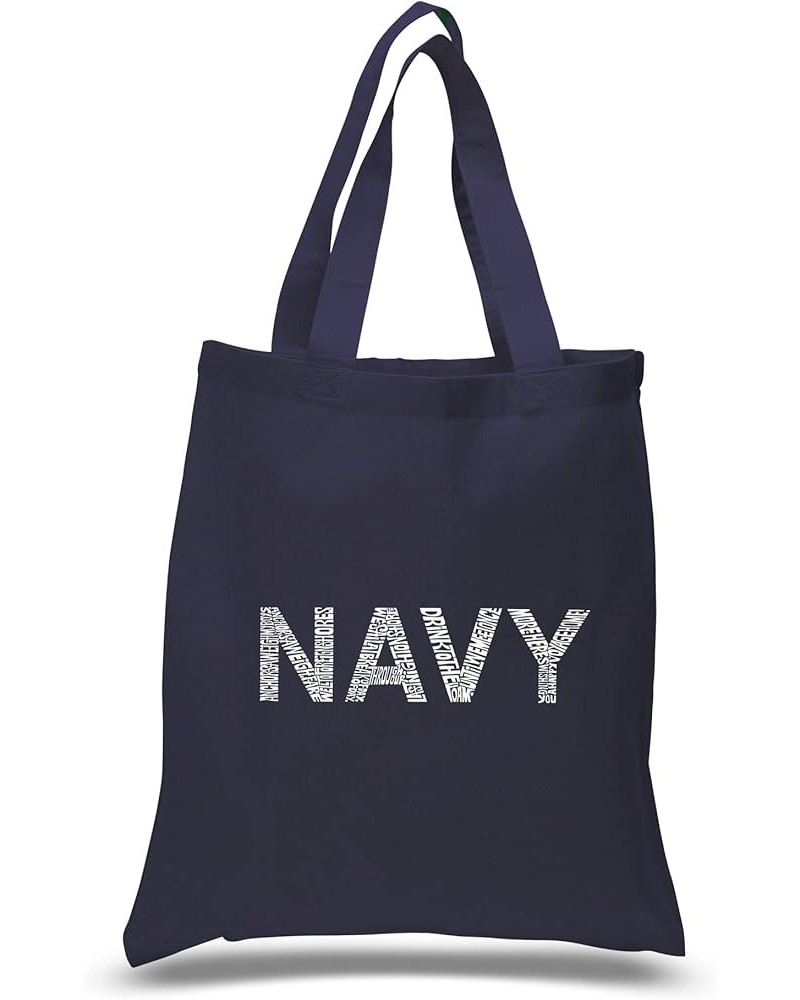 Word Art S Tote Bag - U.S. Navy Lyrics to Anchors Away Word Art Navy Blue $9.11 Totes