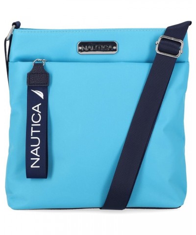 Diver Nylon Small Womens Crossbody Bag Purse with Adjustable Shoulder Strap Scuba Blue $12.77 Crossbody Bags