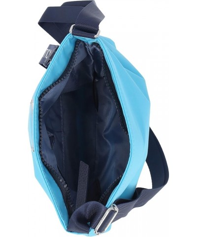 Diver Nylon Small Womens Crossbody Bag Purse with Adjustable Shoulder Strap Scuba Blue $12.77 Crossbody Bags