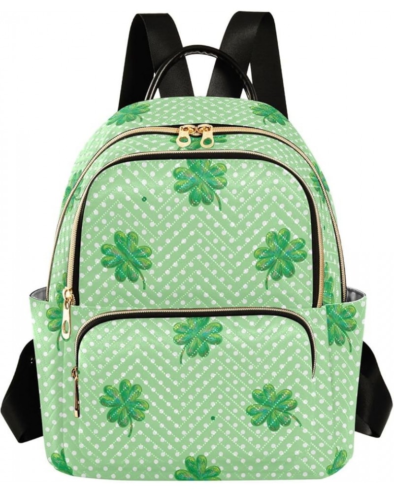 Clover and Polka Dot Women's Backpack Purse Causal Daypack Work Travel College Business Trip Bag Shoulder Bag Medium $15.67 B...