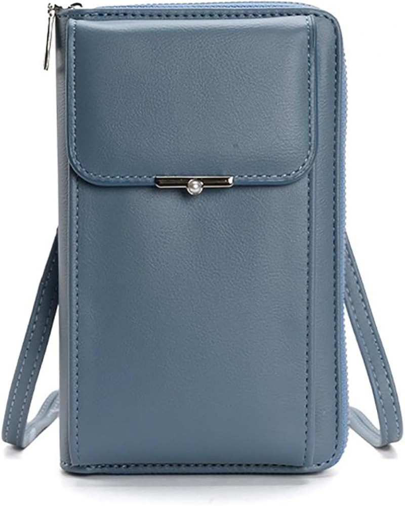 Women Small Crossbody Wallet Cell Phone Purse Mini Shoulder Bag with Credit Card Slots Blue $10.44 Crossbody Bags