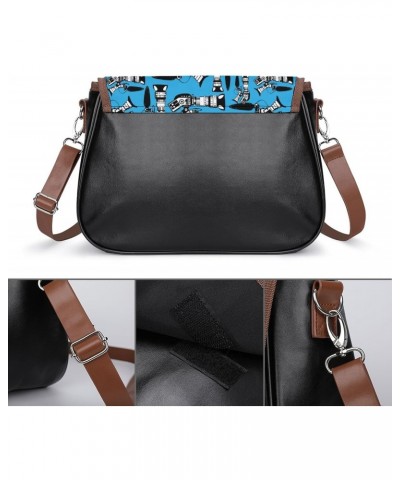 Cameras on Blue Women Crossbody Clutch Purse Handbag Shoulder Bags $21.32 Clutches