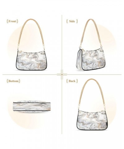 Shoulder Bags for Women Colorful Marble Texture Hobo Tote Handbag Small Clutch Purse with Zipper Closure Multi08 $17.97 Shoul...